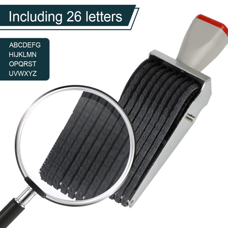 Amytalk 8 Digits Roller Stamp Personalized English Alphabet Number Symbol Rolling Wheel Stamp Multi-Function DIY Scrapbooking Roller Stationery - Image 3
